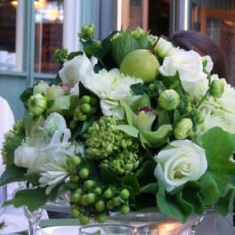 Whites Roses, Hydrangeas Floral Arrangement